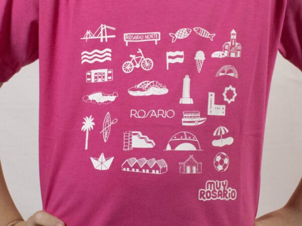 Remera Infantil - ICONOS FUCSIA - Imagen 2