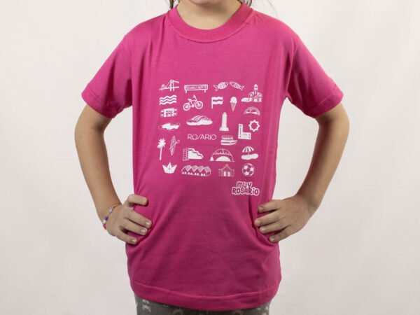 Remera Infantil - ICONOS FUCSIA