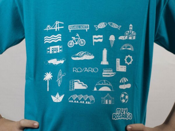 Remera Infantil - ICONOS TURQUESA - Imagen 2