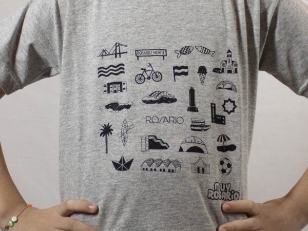 Remera Infantil - ICONOS GRIS - Imagen 2