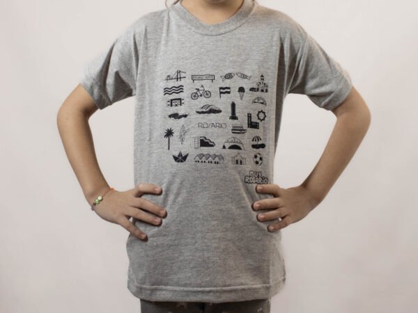 Remera Infantil - ICONOS GRIS